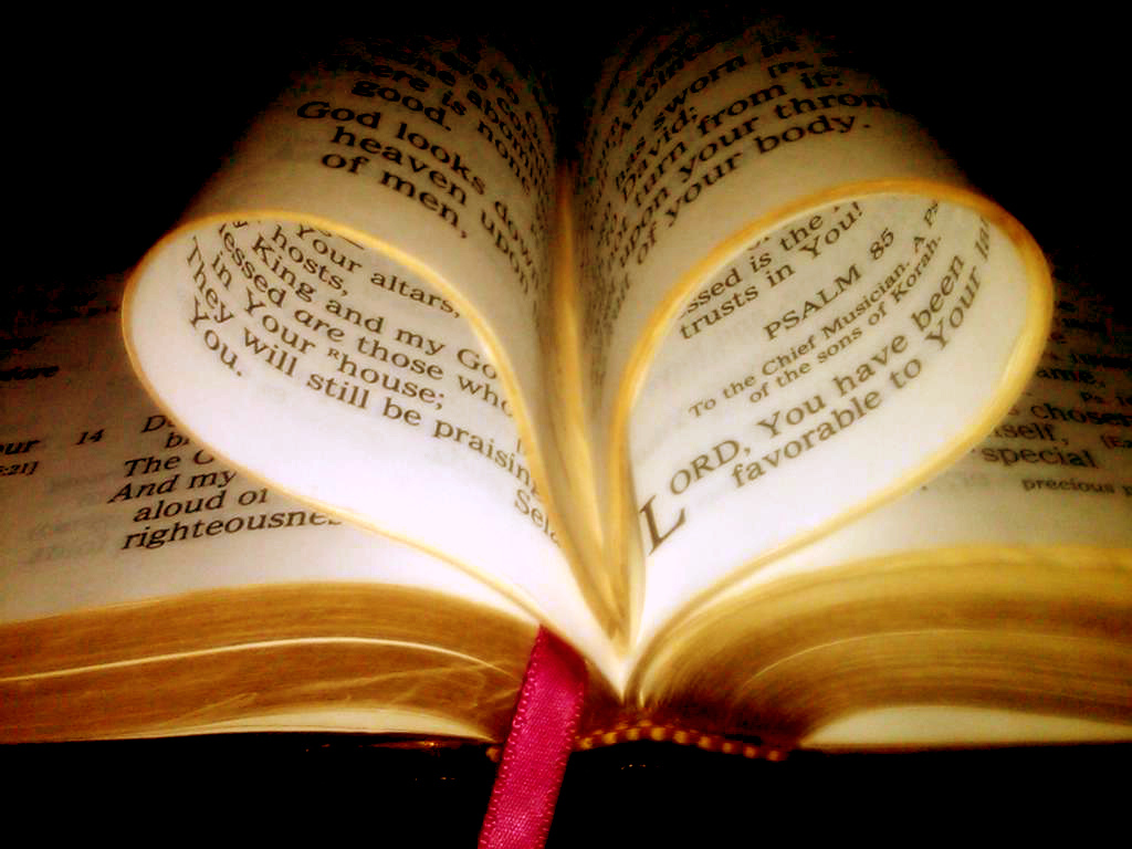 Bible pages folded into a heart