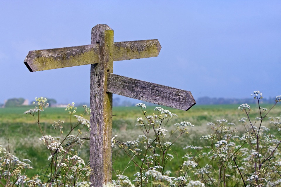 signpost on a footpath