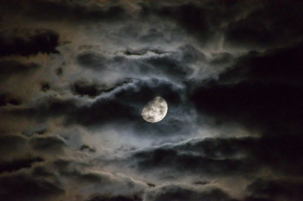 moon in a cloudy sky