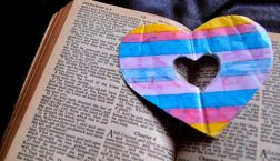 Bible with paper heart